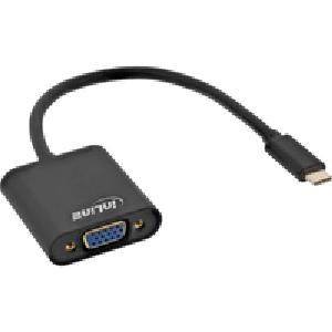 InLine USB Display Konverter - USB-C Stecker zu VGA Buchse - schwarz